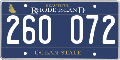 RI license plate 260072
