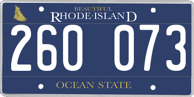 RI license plate 260073