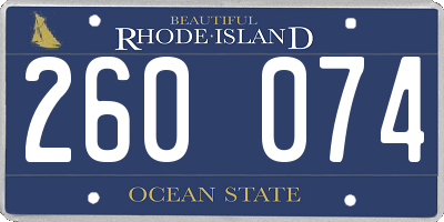 RI license plate 260074