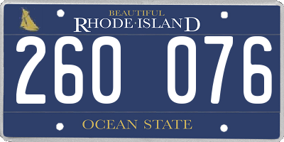 RI license plate 260076