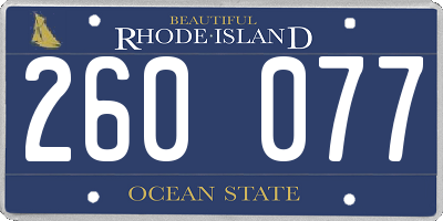 RI license plate 260077