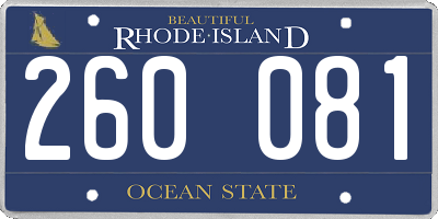 RI license plate 260081