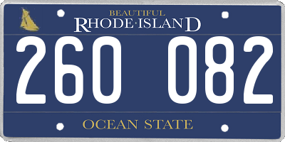 RI license plate 260082