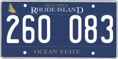 RI license plate 260083