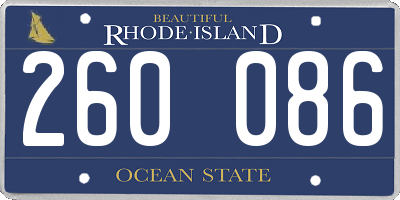 RI license plate 260086