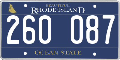 RI license plate 260087