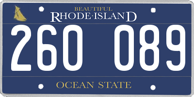 RI license plate 260089