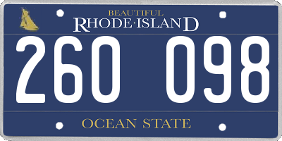 RI license plate 260098