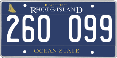 RI license plate 260099