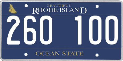 RI license plate 260100
