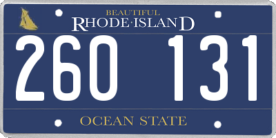 RI license plate 260131
