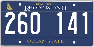 RI license plate 260141