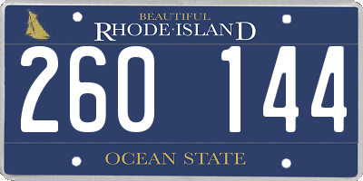 RI license plate 260144