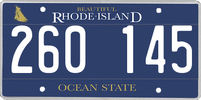 RI license plate 260145