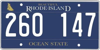 RI license plate 260147