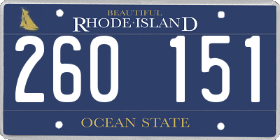 RI license plate 260151