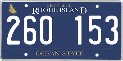 RI license plate 260153