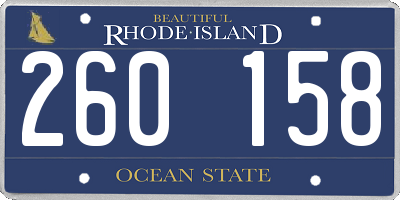 RI license plate 260158