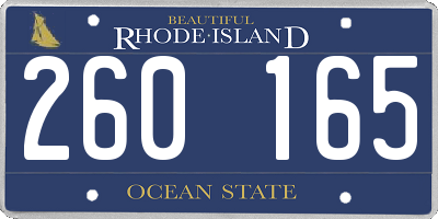 RI license plate 260165