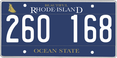 RI license plate 260168