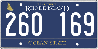 RI license plate 260169