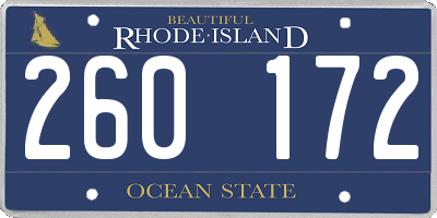 RI license plate 260172