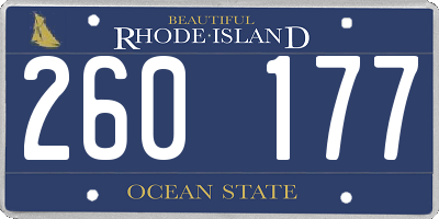 RI license plate 260177
