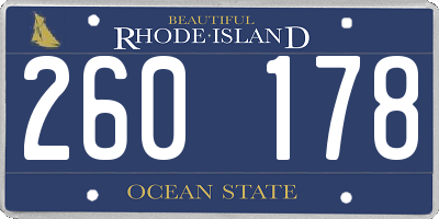 RI license plate 260178