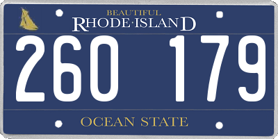 RI license plate 260179