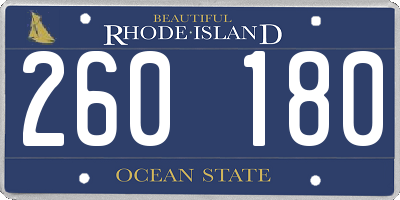 RI license plate 260180