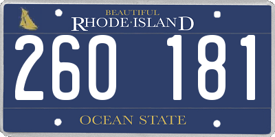RI license plate 260181