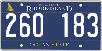 RI license plate 260183