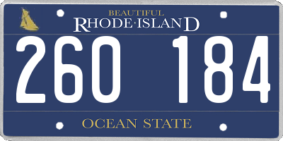 RI license plate 260184