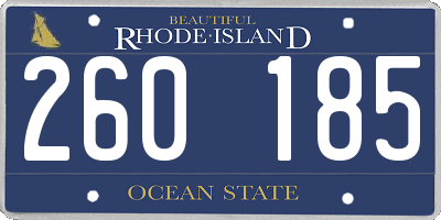 RI license plate 260185