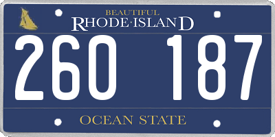 RI license plate 260187