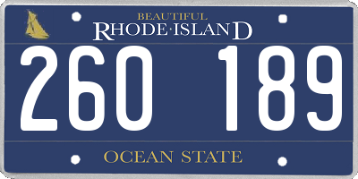 RI license plate 260189
