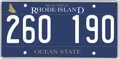 RI license plate 260190