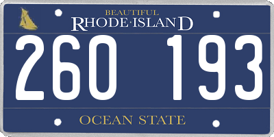 RI license plate 260193