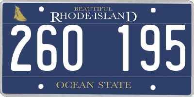 RI license plate 260195