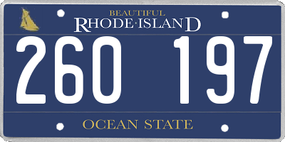 RI license plate 260197
