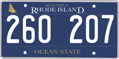RI license plate 260207