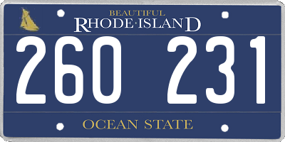 RI license plate 260231