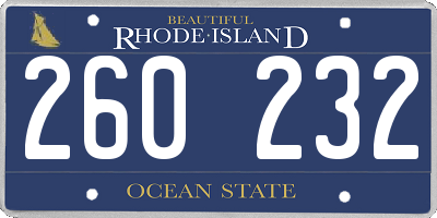 RI license plate 260232