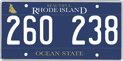 RI license plate 260238