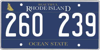 RI license plate 260239