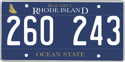 RI license plate 260243
