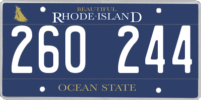 RI license plate 260244