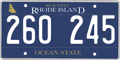 RI license plate 260245