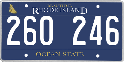 RI license plate 260246