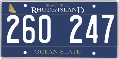 RI license plate 260247